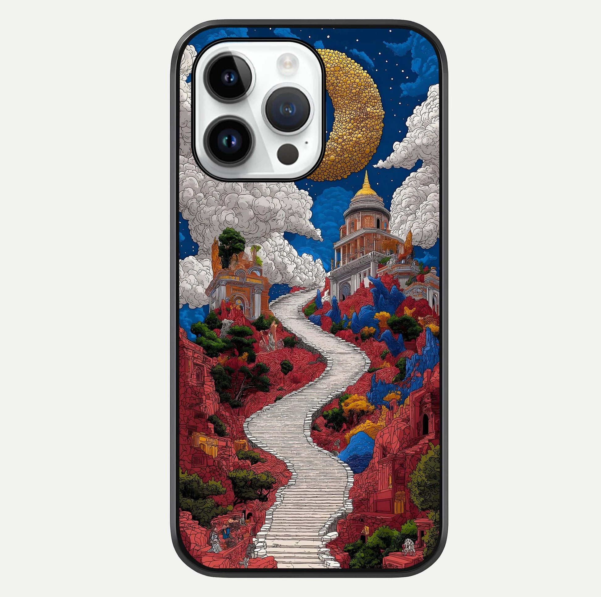 Heavenly Moon Path Glass Case For iPhone 14 Pro by Custom World