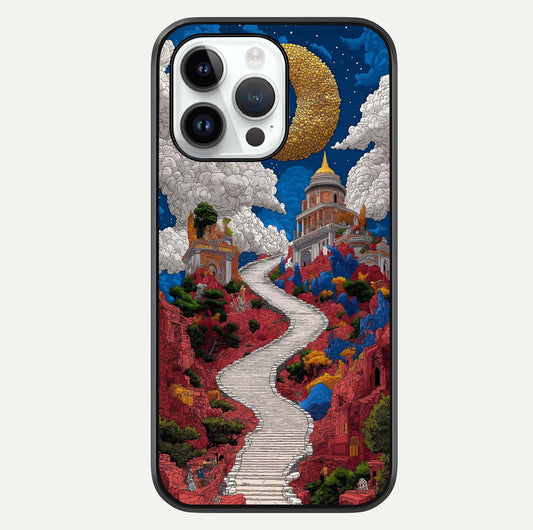 Heavenly Moon Path Glass Case For iPhone 14 Pro by Custom World