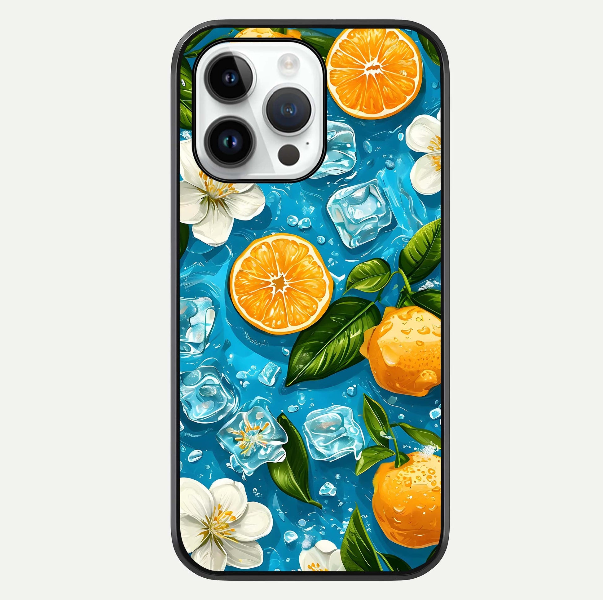 Ice Cube With Orange Glass Case For iPhone 14 Pro by Custom World