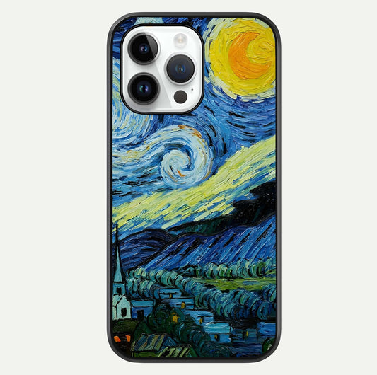 Inspired Van Gogh Art Glass Case For iPhone 14 Pro by Custom World