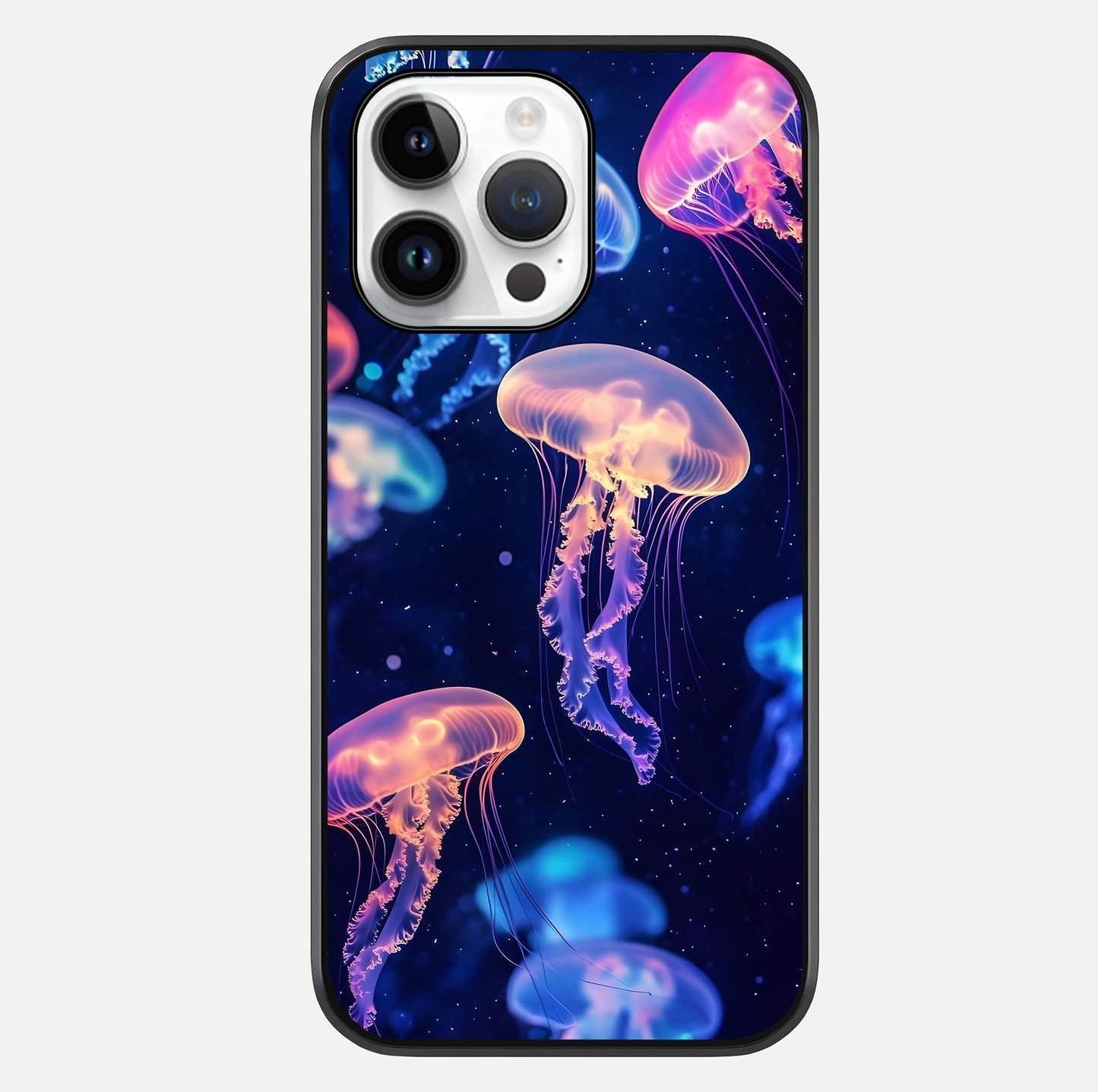 Jellyfish Pattern Glass Case For iPhone 14 Pro by Custom World