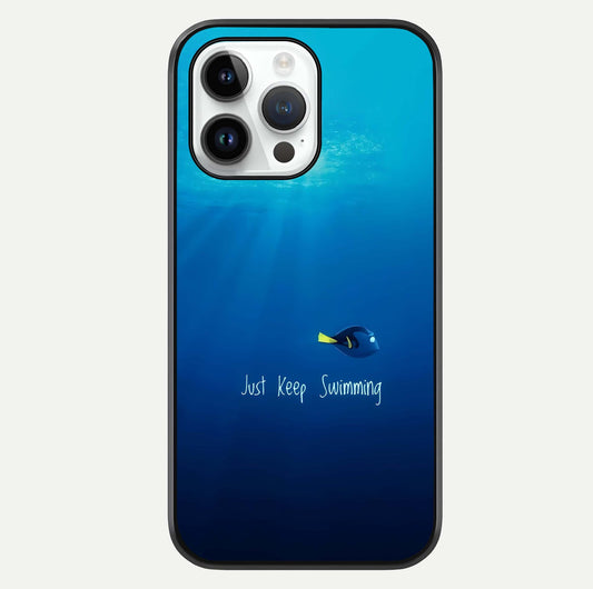 Just Keep Swimming Glass Case For iPhone 14 Pro by Custom World