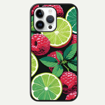 Lime & Raspberry Pattern Glass Case For iPhone 14 Pro by Custom World