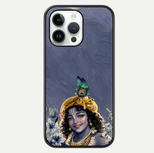 Lord Krishna Glass Case For iPhone 14 Pro by Custom World