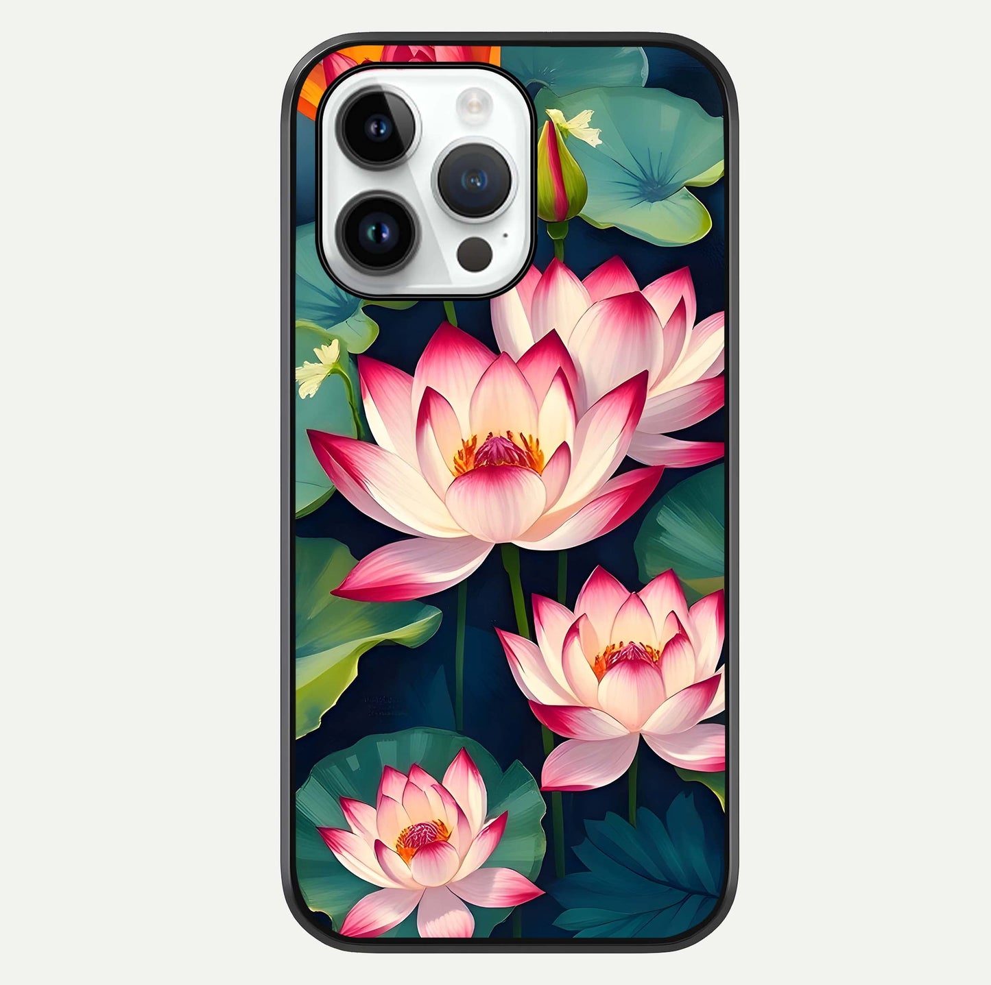 Lotus Dream Serenity Glass Case For iPhone 14 Pro by Custom World