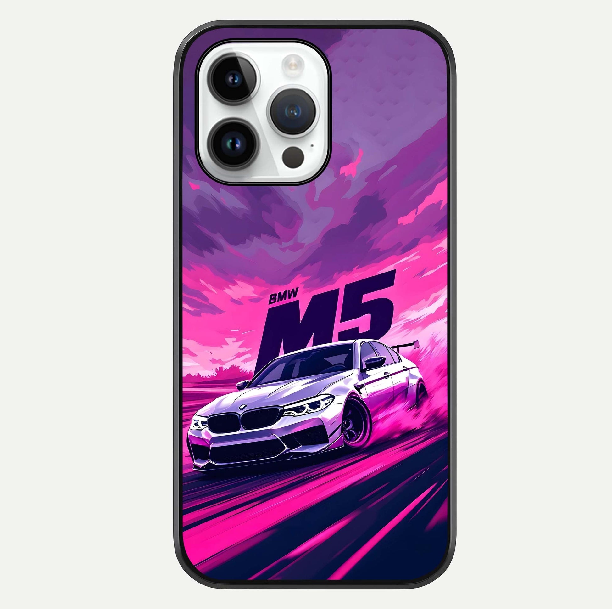 MS Neon Car Glass Case For iPhone 14 Pro by Custom World