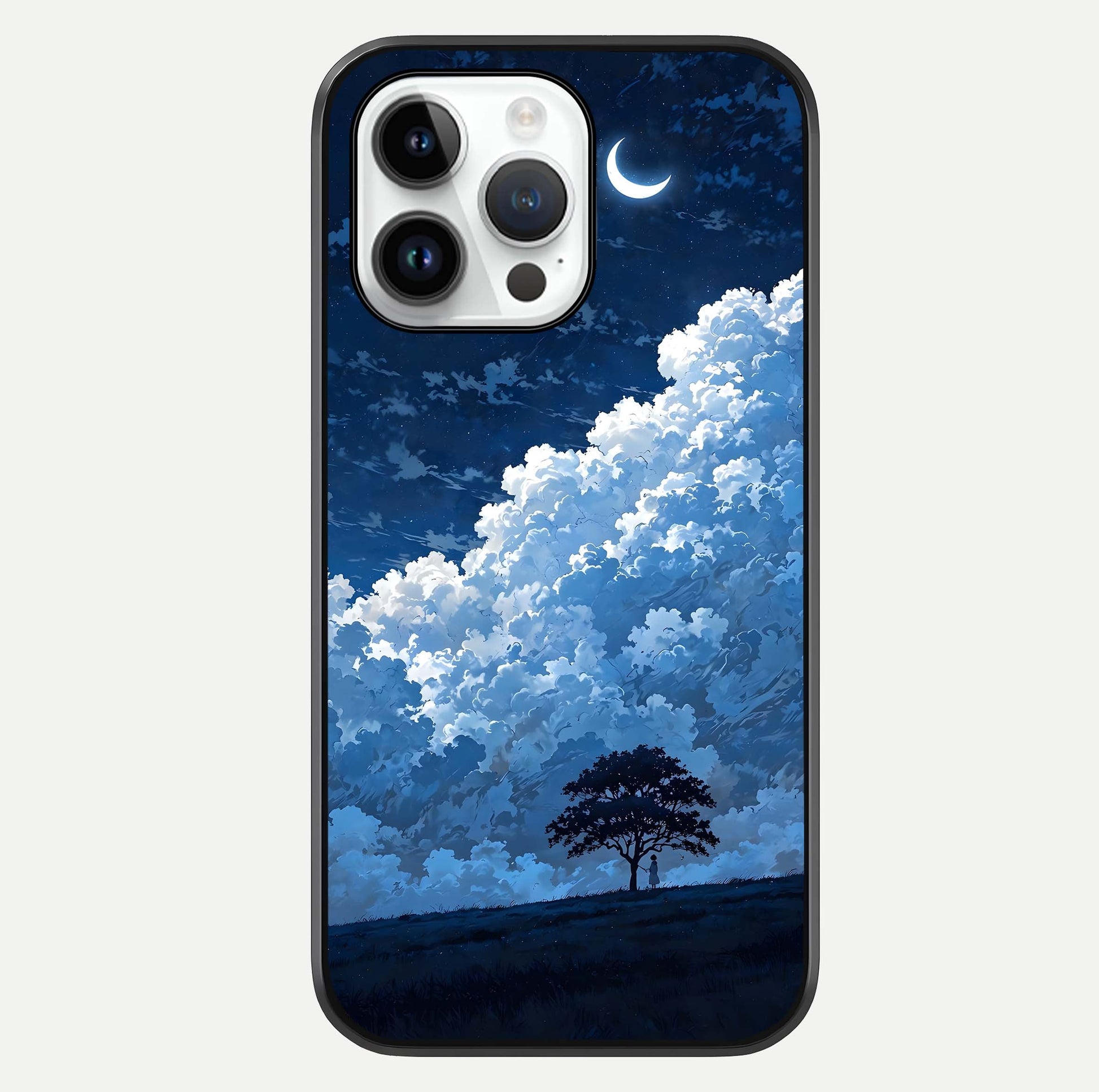 Midnight Sky Serenity Glass Case For iPhone 14 Pro by Custom World