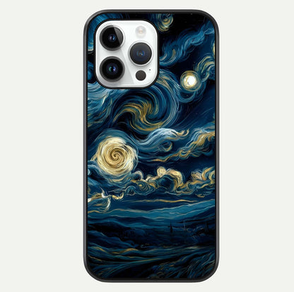 Midnight Sky Whirl Glass Case For iPhone 14 Pro by Custom World