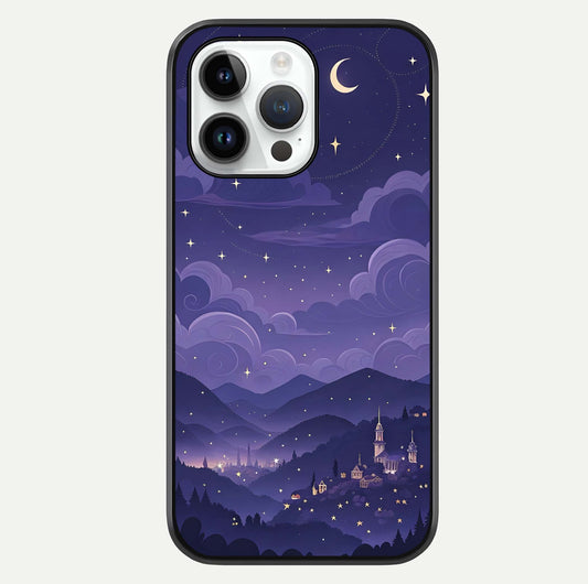 Minimal Night View Glass Case For iPhone 14 Pro by Custom World