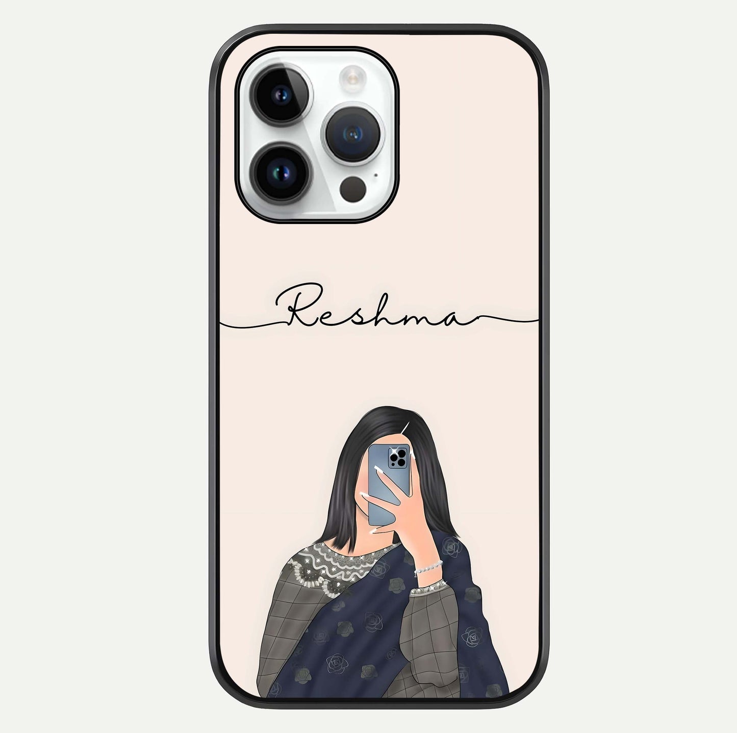 Mirror Mood Muse With Custom Name Glass Case For iPhone 14 Pro by Custom World