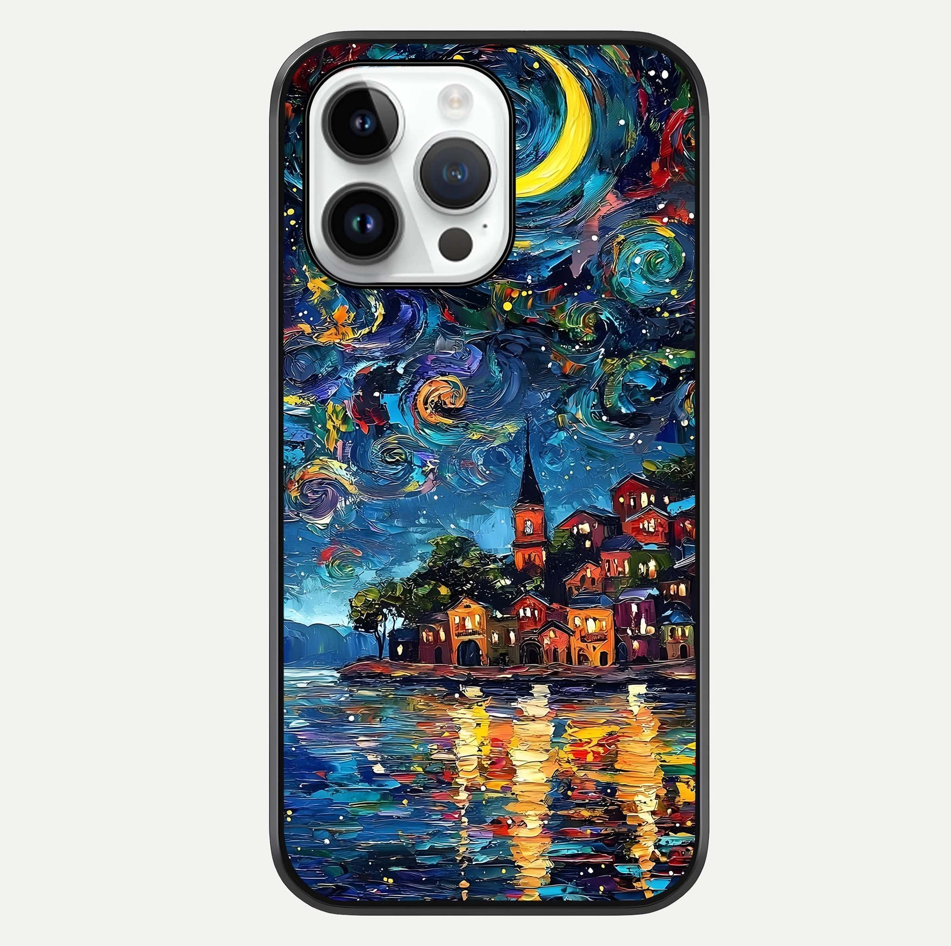 Moonlight Harbor Glow Glass Case For iPhone 14 Pro by Custom World