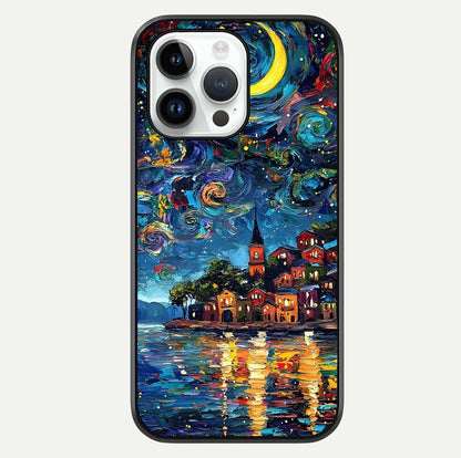 Moonlight Harbor Glow Glass Case For iPhone 14 Pro by Custom World