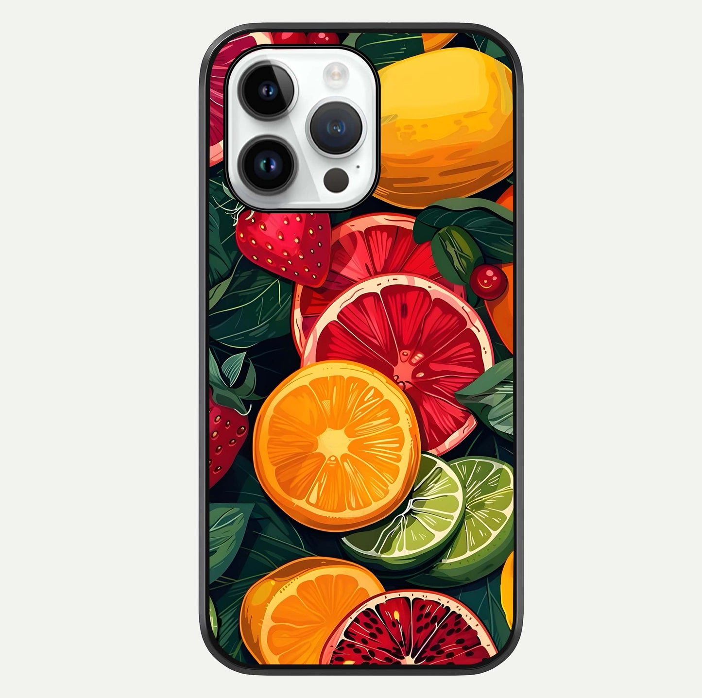 Multiple Fruits Glass Case For iPhone 14 Pro by Custom World