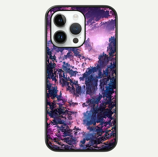 Mystic Cascade Peaks Glass Case For iPhone 14 Pro by Custom World