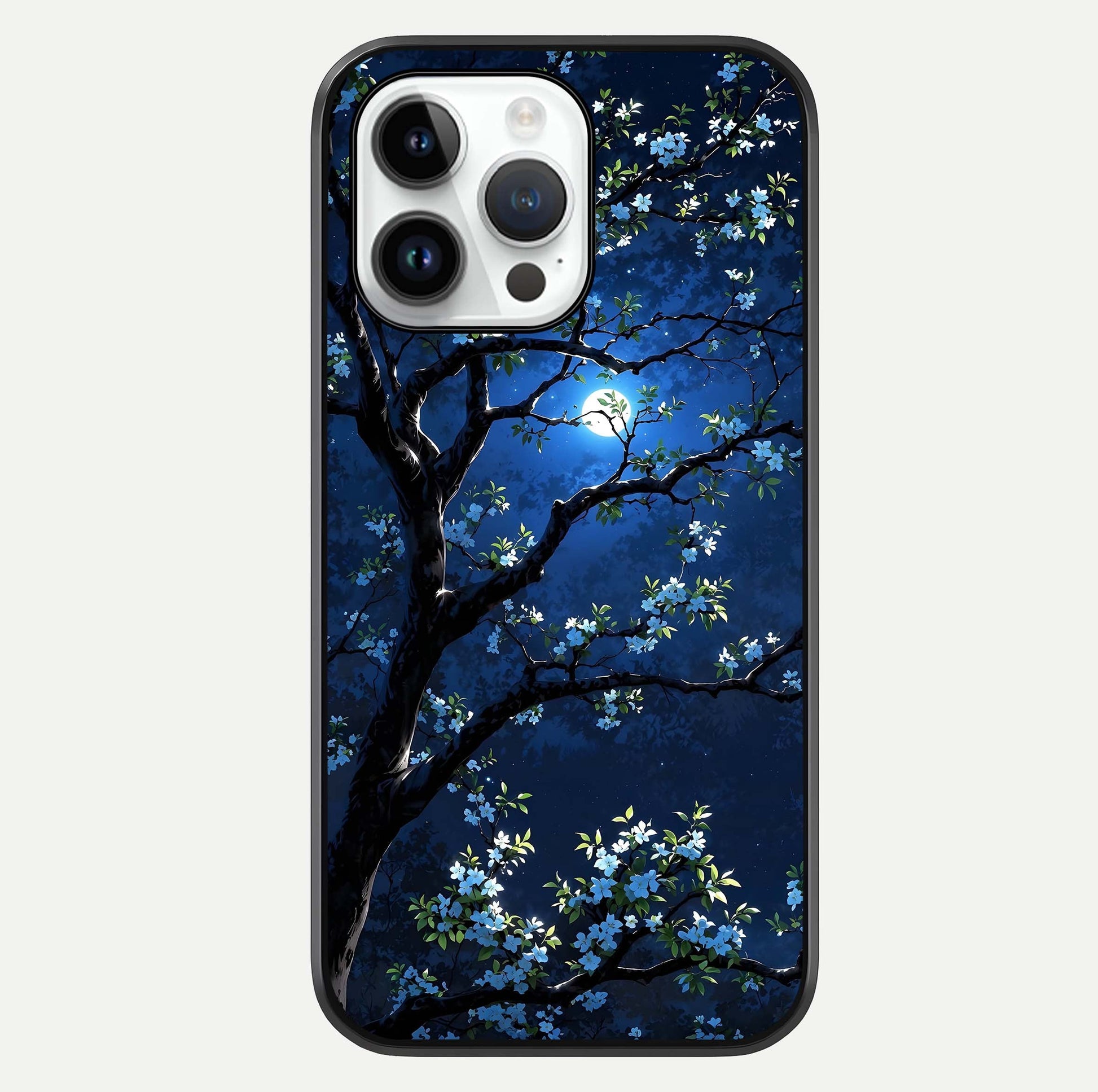 Mystic Floral Night Glass Case For iPhone 14 Pro by Custom World