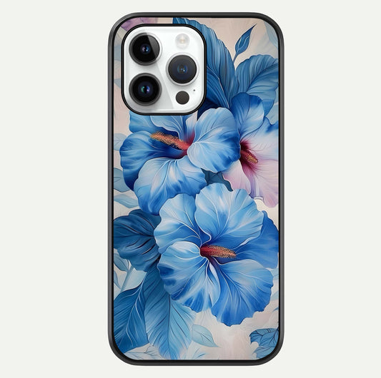 Ocean Hibiscus Grace Glass Case For iPhone 14 Pro by Custom World