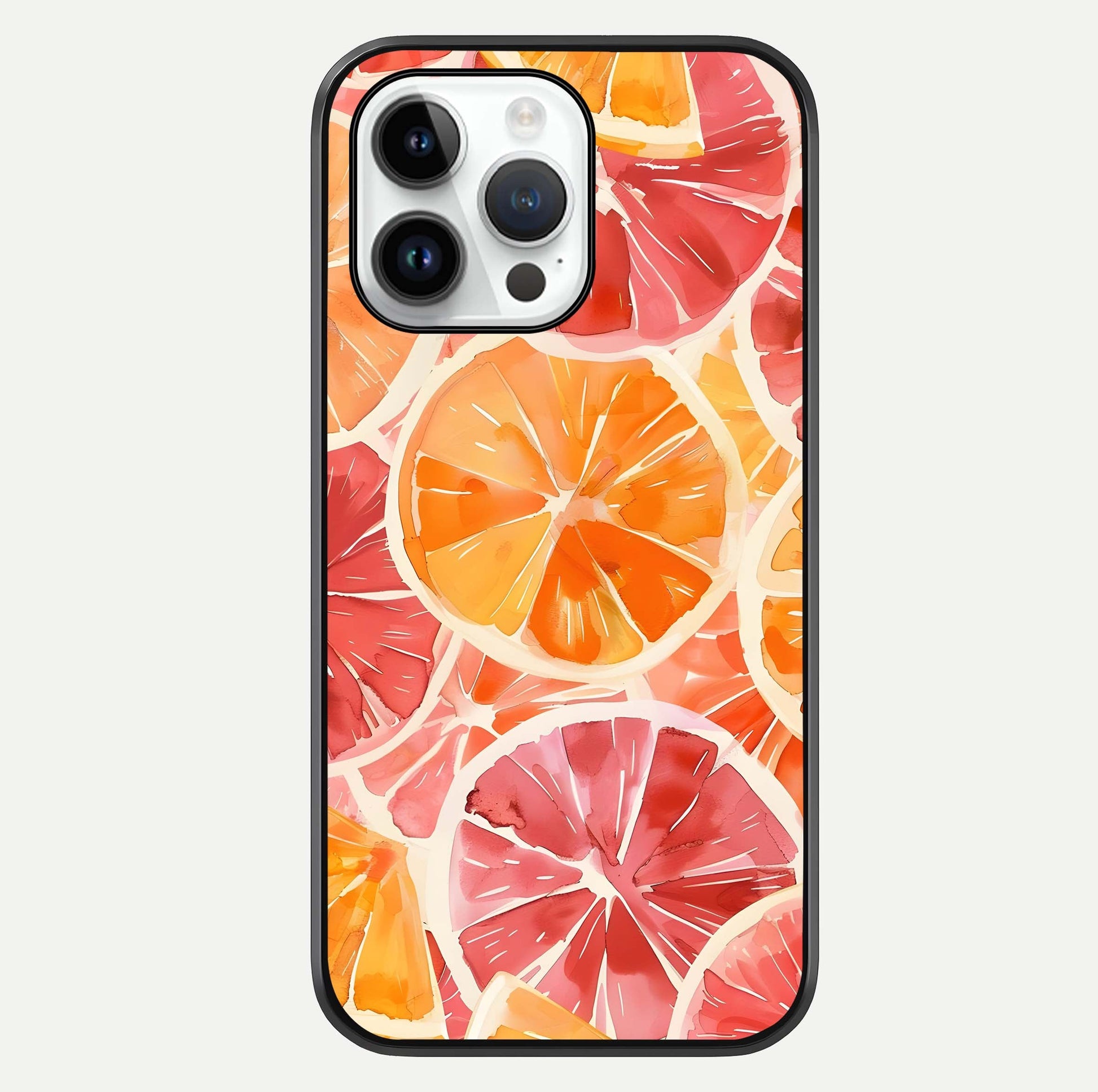 Orange Fruits Pattern Glass Case For iPhone 14 Pro by Custom World