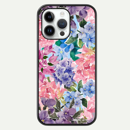 Pastel Floral Mix Glass Case For iPhone 14 Pro by Custom World