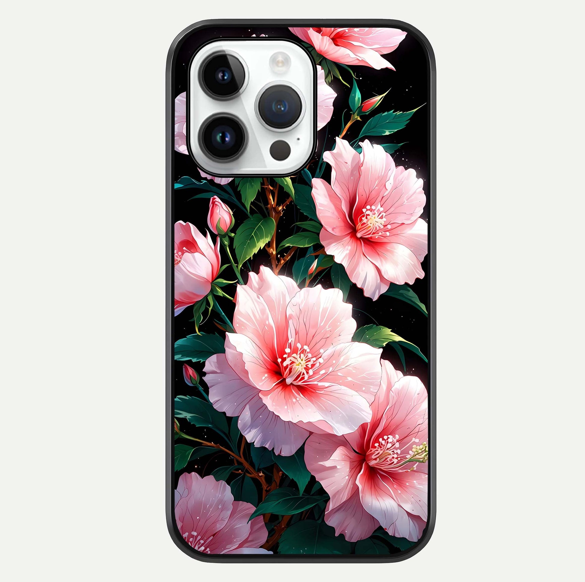 Peach Flower Glass Case For iPhone 14 Pro by Custom World