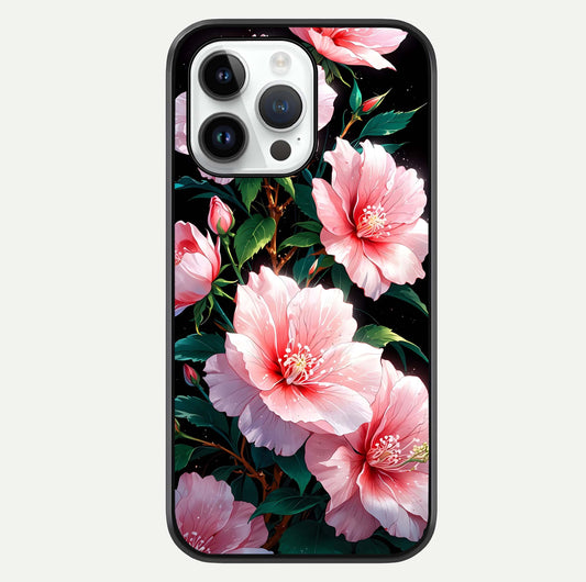 Peach Flower Glass Case For iPhone 14 Pro by Custom World