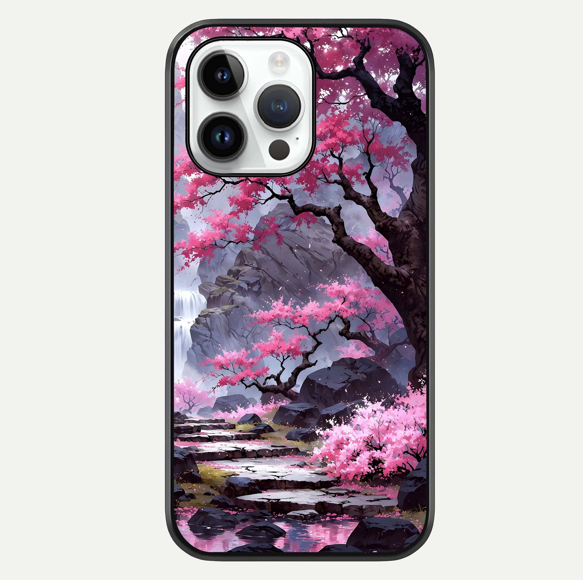 Pinkish Scenery Glass Case For iPhone 14 Pro by Custom World