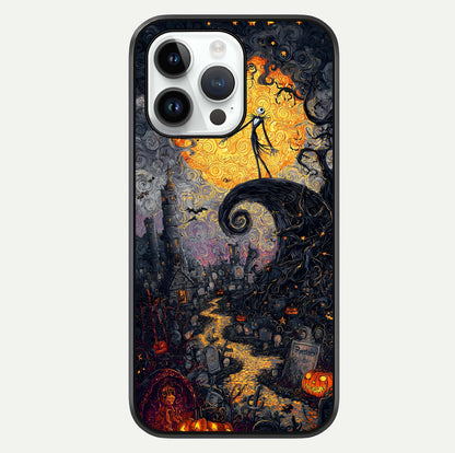 Pumpkin Moon Night Glass Case For iPhone 14 Pro by Custom World