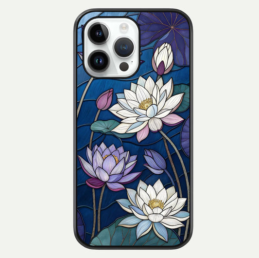 Purple Lotus Stained Glass Case For iPhone 14 Pro by Custom World