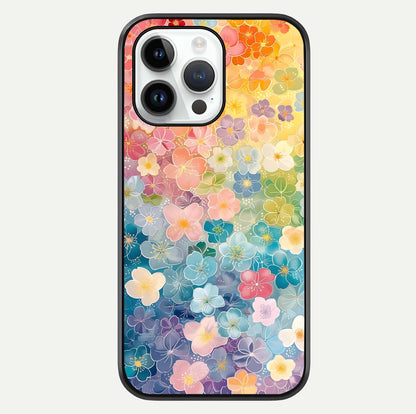 Rainbow Blossom Burst Glass Case For iPhone 14 Pro by Custom World
