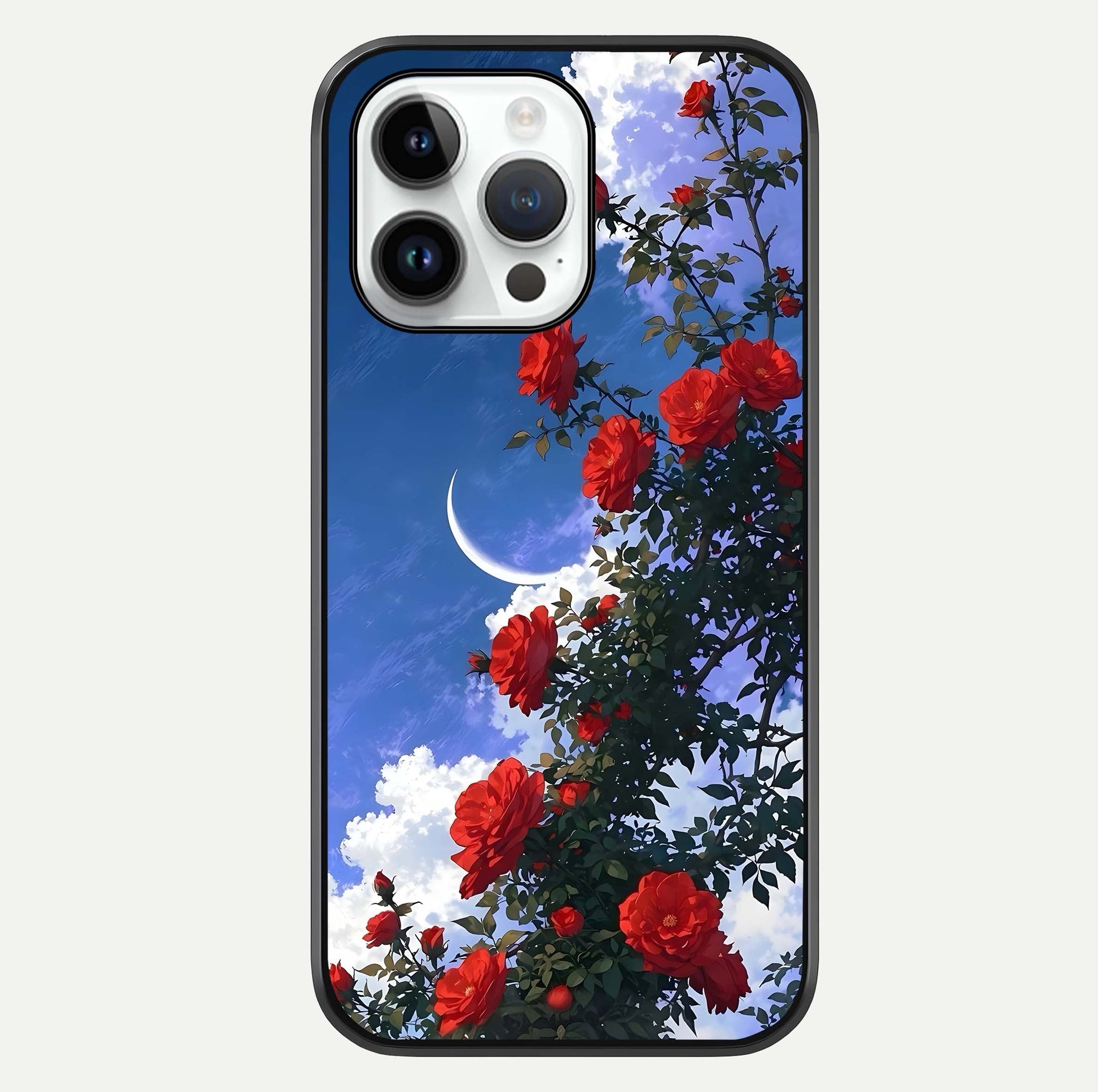 Rose Drift Flowers Glass Case For iPhone 14 Pro by Custom World