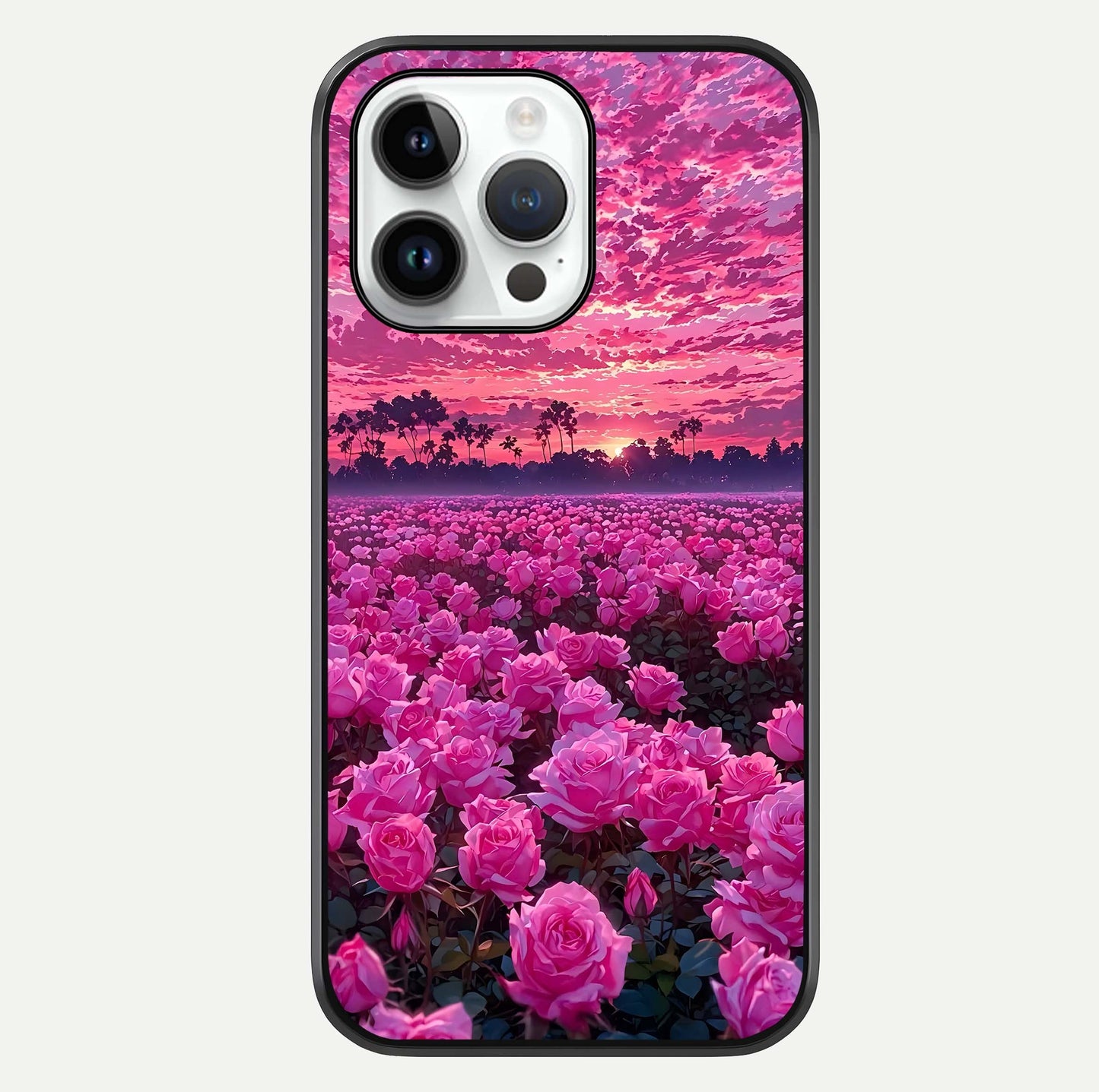 Rose Sunset Valley Glass Case For iPhone 14 Pro by Custom World