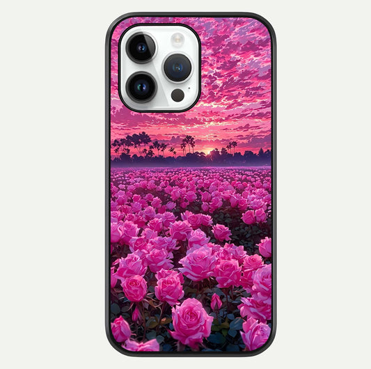 Rose Sunset Valley Glass Case For iPhone 14 Pro by Custom World