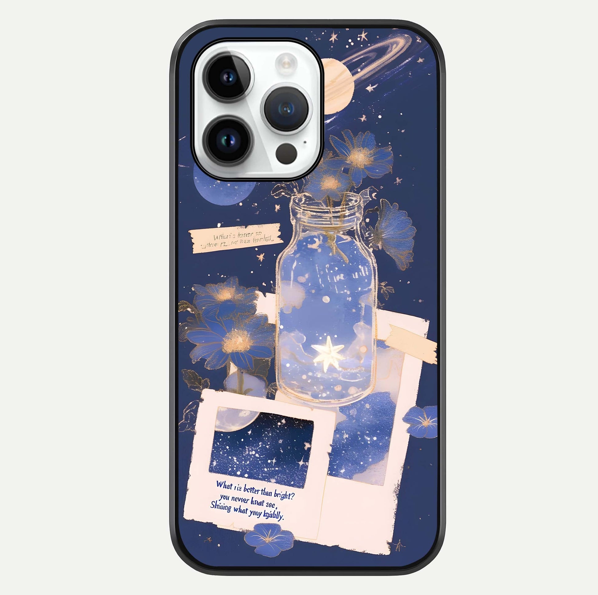 Starlit Cosmic Jar Glass Case For iPhone 14 Pro by Custom World