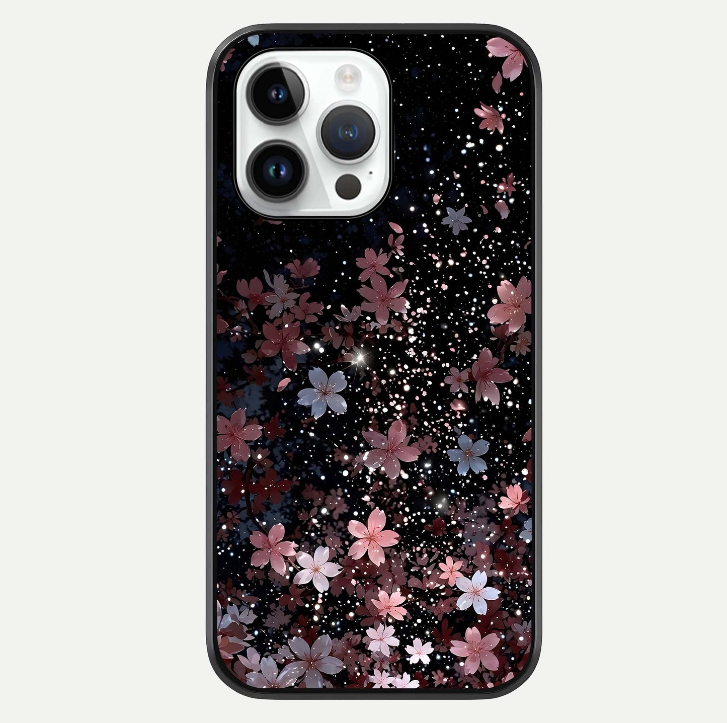 Starlit Flower Dreams Glass Case For iPhone 14 Pro by Custom World