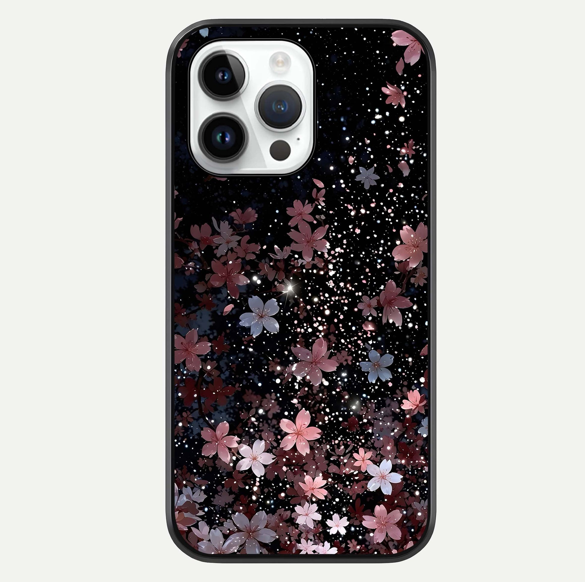 Starlit Flower Dreams Glass Case For iPhone 14 Pro by Custom World