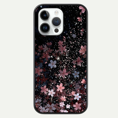 Starlit Flower Dreams Glass Case For iPhone 14 Pro by Custom World