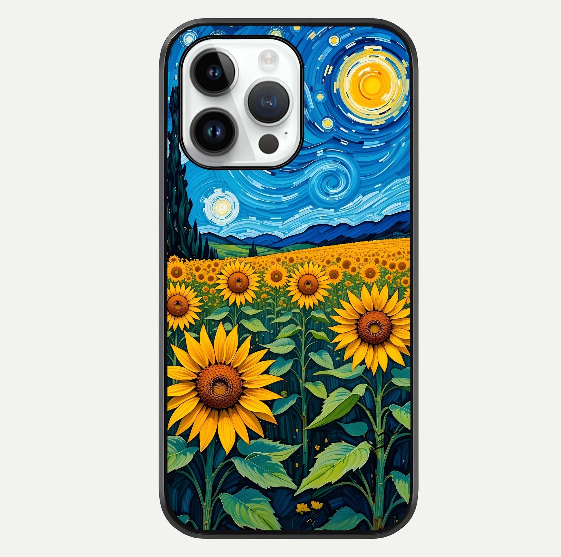 Starry Sunflower Dreams Glass Case For iPhone 14 Pro by Custom World