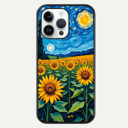 Starry Sunflower Dreams Glass Case For iPhone 14 Pro by Custom World
