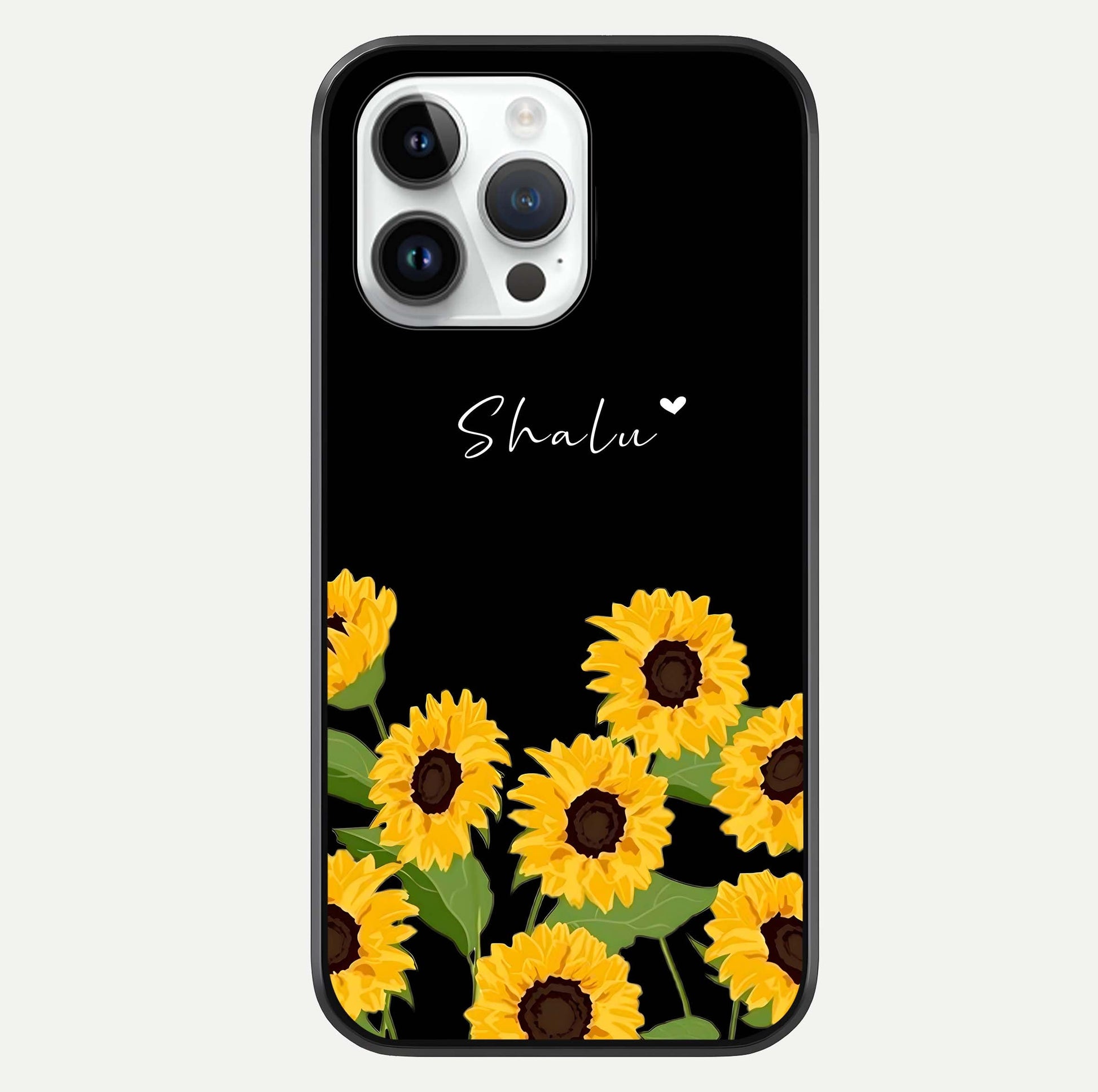 Sunflower Chic Mood Custom Name Glass Case For iPhone 16 Pro by Custom World
