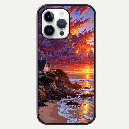 Sunset House By Sea Glass Case For iPhone 14 Pro by Custom World