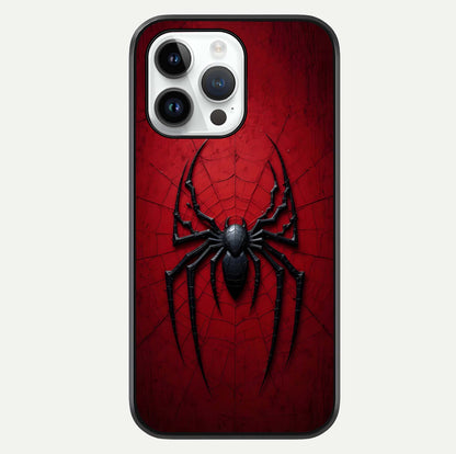 Superhero Web Emblem Glass Case For iPhone 14 Pro by Custom World