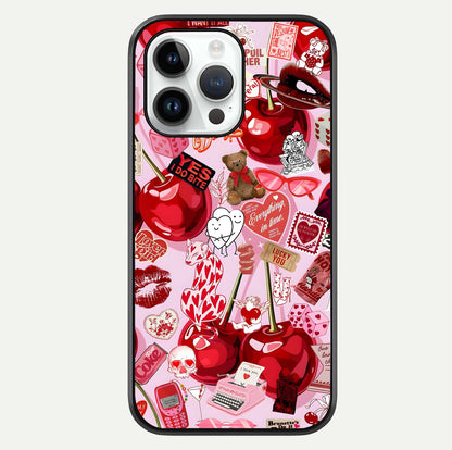 Sweet Cherry Chaos Glass Case For iPhone 14 Pro by Custom World