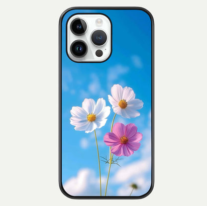 Triple Flowers With Sky Glass Case For iPhone 16 Pro by Custom World