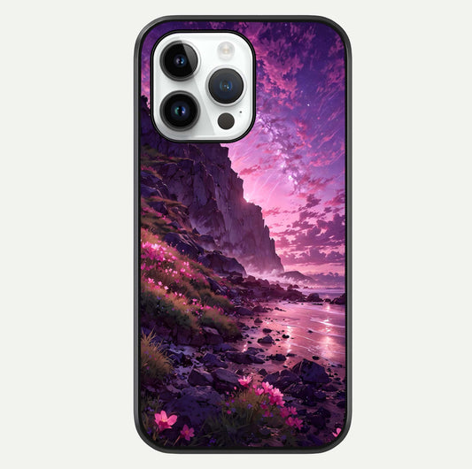 Twilight Blossom Coast Glass Case For iPhone 16 Pro by Custom World