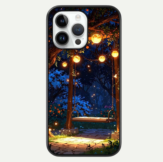 Twilight Garden Swing Glass Case For iPhone 16 Pro by Custom World