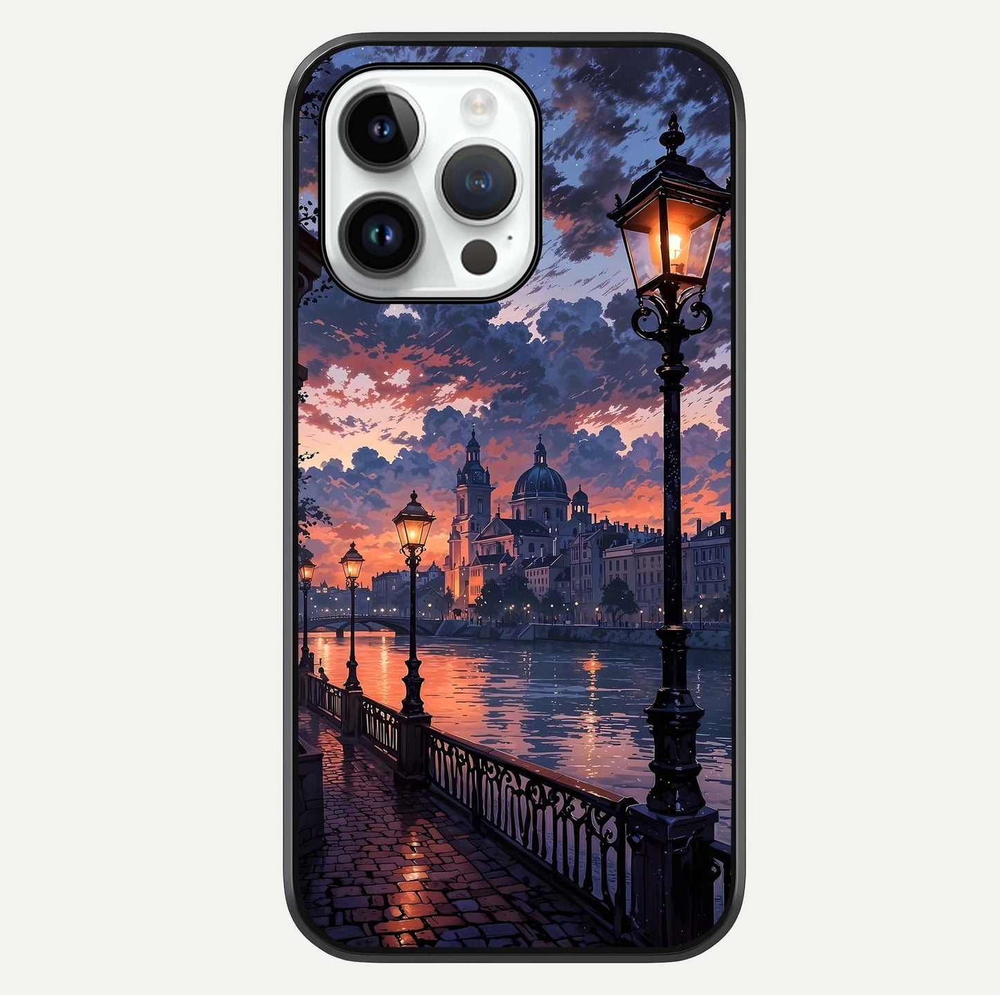 Twilight River Lights Glass Case For iPhone 14 Pro by Custom World