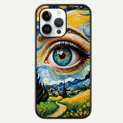 Van Gogh Eye Glass Case For iPhone 16 Pro by Custom World