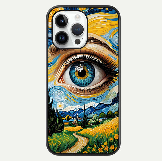 Van Gogh Eye Glass Case For iPhone 16 Pro by Custom World