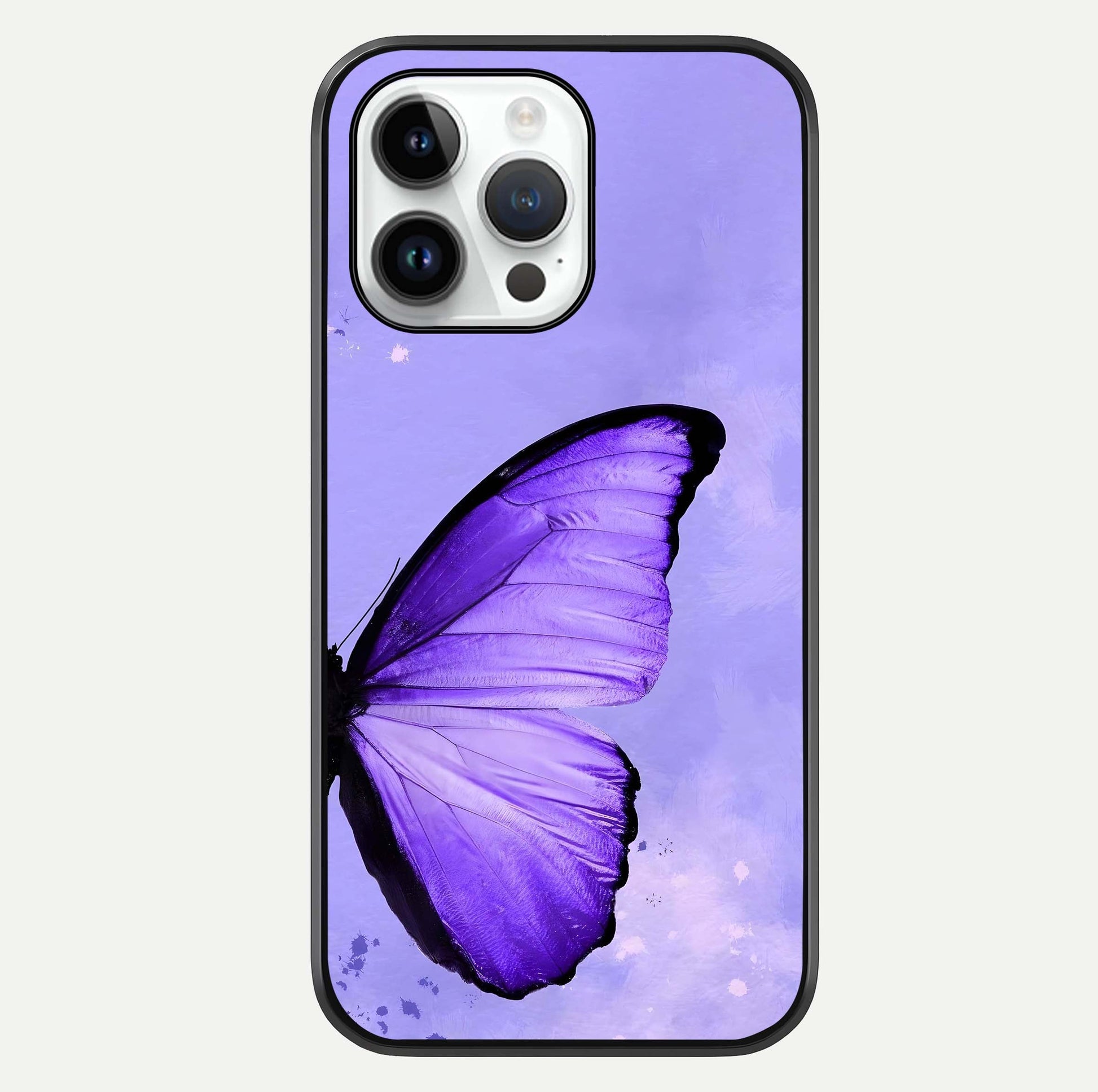 Violet Dream Wing Glass Case For iPhone 14 Pro by Custom World