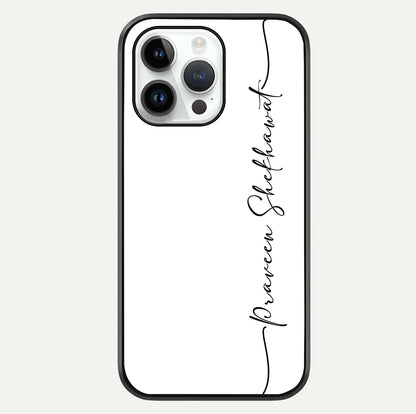 White Tune Custom Name Glass Case For iPhone 14 Pro by Custom World