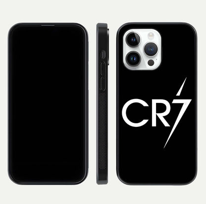 CR7 Elite Strike Glass Case for iPhone 14 Pro dual-view layout showing sport tones and edge clarity